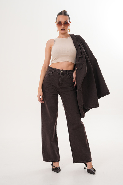 Semesia Brown Palazzo Jean