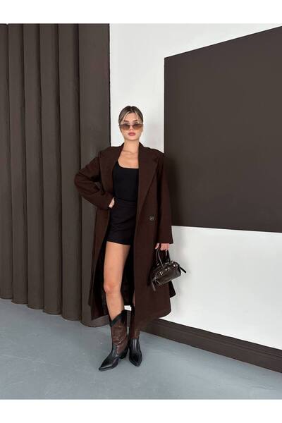 Bella Breeze Women's Premium Imported Fabric Tie-Up Belted Cashmere Coat