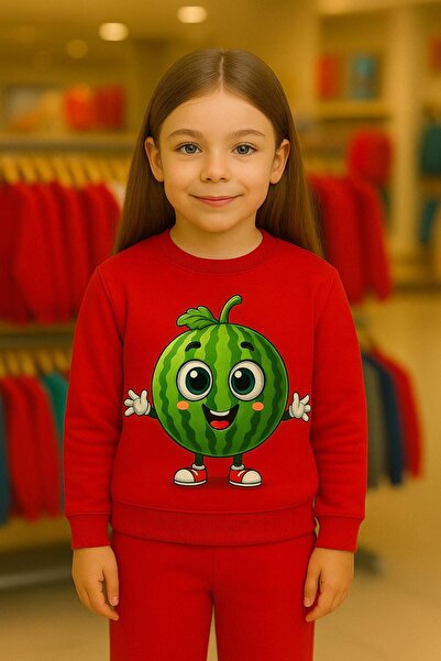 playwear طقم سويت شيرت قطني للأطفال WATERMELON مطبوع 3- 4 -5 -6 -7 -8 -9 -10 ...