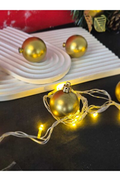 mıstıque home ORNAMENT PENTRU BRAD DE CRĂCIUN 6BUC MAT GOLD TOP 4 CM ORNAMENT...