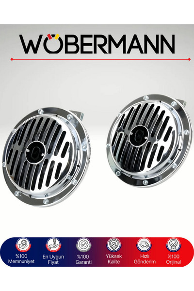 Wöbermann Nikelajlı 12V Korna Seti (2'li) – Yüksek Ses Performansı ve Supertone