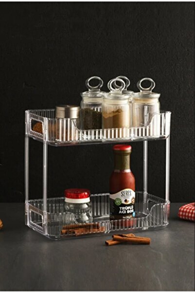 LeylArt Home 2 Katlı Raf Düzenleyici – Makyaj, Takı, Toka, Bijuteri, Mutfak v...