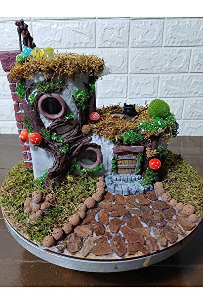 Jarold Handmade Orman Patikası- Işıklı El Yapımı Dekoratif Hobbit Evi