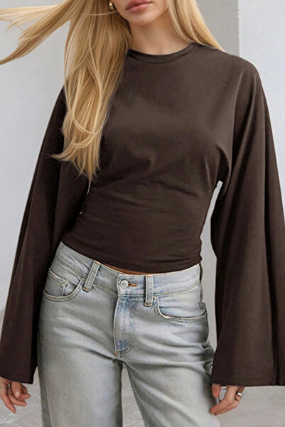 Tarz Cool Women's Long Sleeve Waist Fitted Blouse