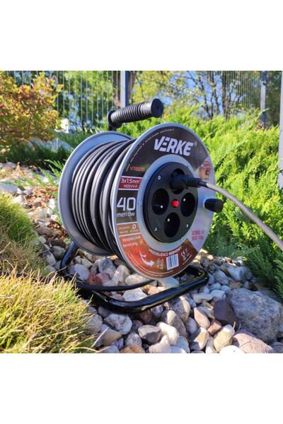 VERKE Cable extension roll with metal frame 40 meters 3 x 1.5 mm