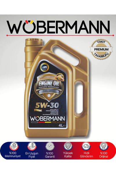 Wöbermann Premium 5W-30 Sentetik Motor Yağı 4 Litre - Yüksek ve Yakıt Tasarrufu Sağlar