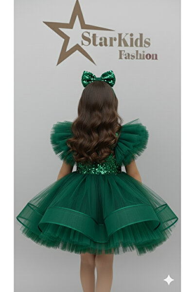 Star Kids Girls' Emerald Green Sequin Tutu Dress,Girls' Party Dress