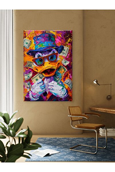 ESLEM “Renkli Donald Duck Temalı Kanvas Tablo – Kaliteli Baskı Pop Art Tarzı ...