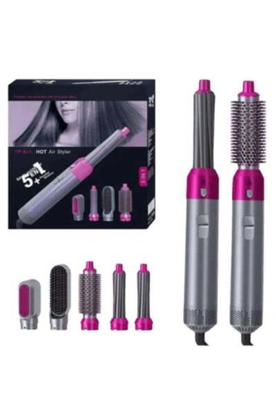 Generic Multifunctional 5-in-1 Hair Dryer & Straightener Comb - Negative Ion Hot Air Styler