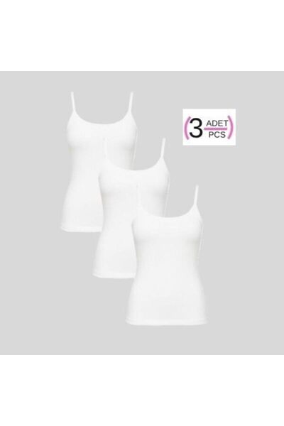 Muti Women's 3-Piece Economical Pack 1205 Thin Strap Basic Cotton Undershirt Set