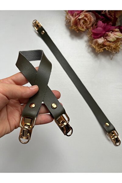 zg hobi aksesuar Gold Color Detailed Faux Leather Handle for Knitted Bags