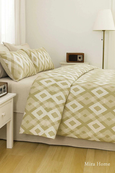 Mira Home Σετ Παπλωματοθήκης Διπλό Βαμβακερό Σετ Παπλωματοθήκης Ενσωματωμένο ...