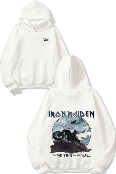 THEWERT Iron Maiden The Writing Design Rucsac cu imprimeu Alb cu glugă Swea t...