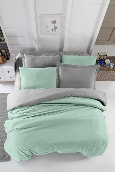 Mira Home طقم غطاء لحاف ملاءة مزدوجة مطاطية من القطن للفصول الأربعة باللون ال...