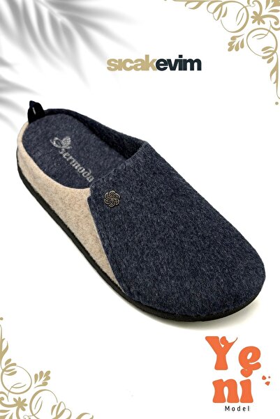 sermoda Γυναικείες παντόφλες εσωτερικού χώρου – Παντόφλες εσωτερικού χώρου με ελαφριά σόλα που κρατά ζεστό τον κορμό Ναυτικό μπεζ