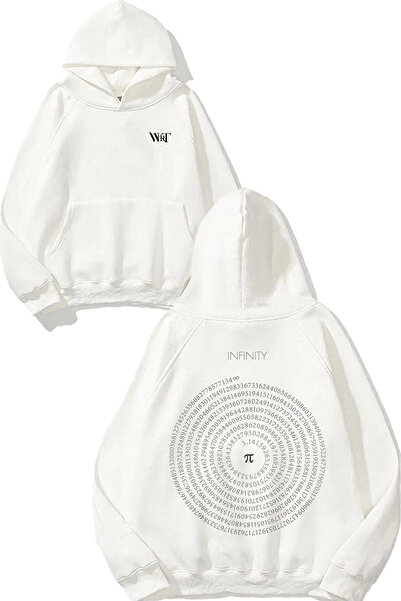 THEWERT Rucsac Infinity Design cu imprimeu Alb cu glugă Swea tricou