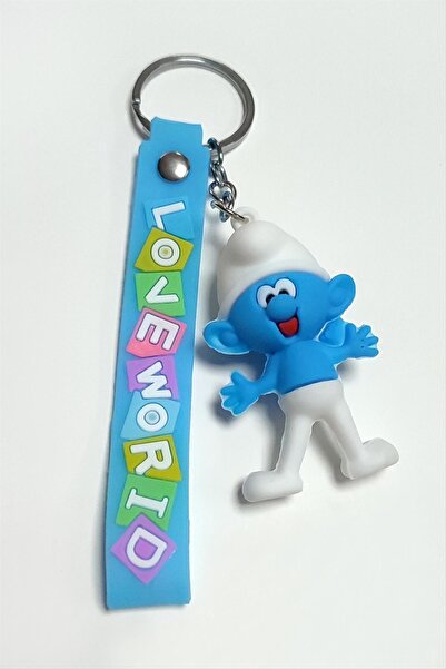 ZERO LAND Lvsqvr the Smurfs (200101) Silicone Keychain-Colorful