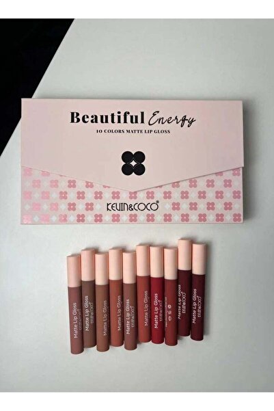 kevin coco ملمع شفاه غير لامع من كيفن آند كوكو بيوتيفول إنرجي، 10 ألوان