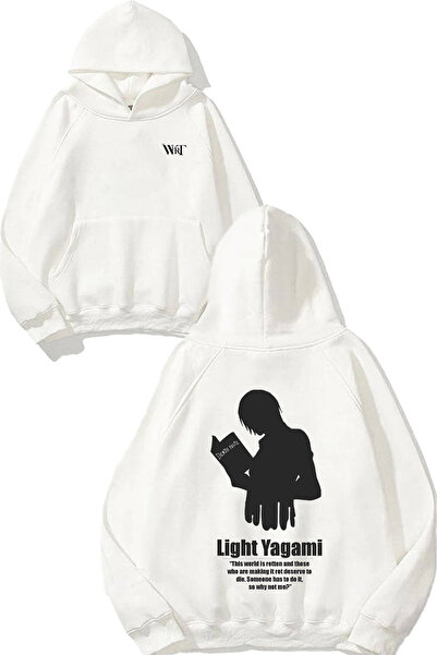 THEWERT Death Light Yagami Design Rucsac cu imprimeu Alb cu glugă Swea tricou