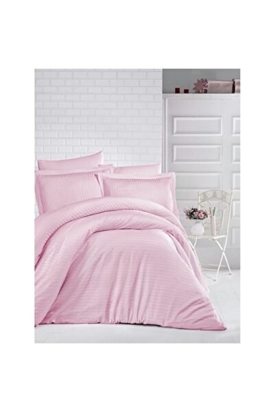 RABY Damask bedding set, fitted sheet, duvet cover, 2 pillowcases, pink
