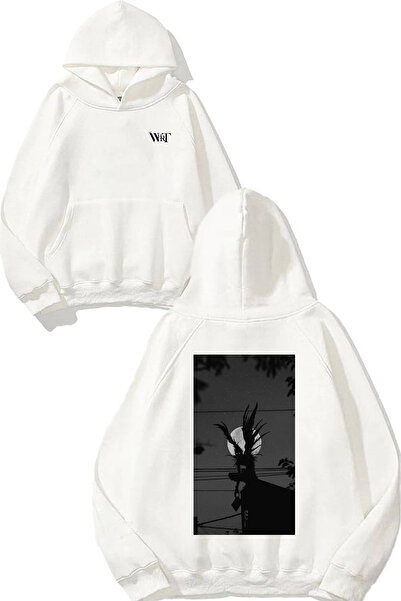 THEWERT Death Note Ryuk 3 Design Spate cu imprimeu Alb cu glugă Swea tricou