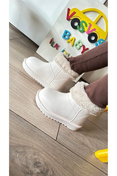 VOSVOSBABYSTORE KREM KÜRKLÜ YAĞMUR BOTU