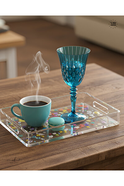 AKDEN STORE Kristal Kesme Dekor El İşçiliği Ayaklı Kadeh, Su Bardağı