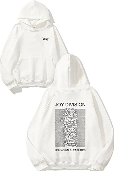 THEWERT Joy Division Pleasures Design Бяла суитшърт с качулка и печат на гърба