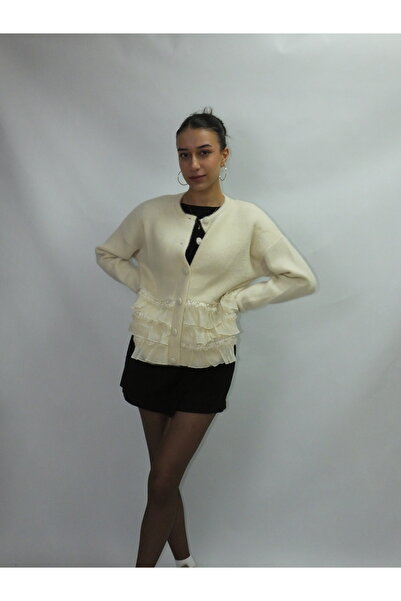 Ramoel Kadın Fırfırlı Kalın Ceket