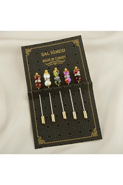 ZERO LAND Lvsqvr 5 Pieces Beads (195923) Shawl Pin-Colored