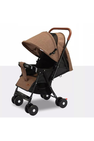 Türkiye Lightweight Foldable Baby Stroller with Canopy, Safety Belt & Storage Basket – Compact Travel Design