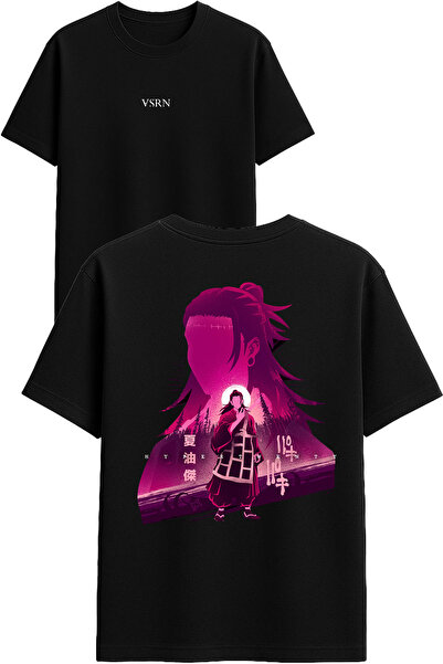 VSRN تي شيرت ساموراي أنيمي تصميم مطبوع أسود قصة فضفاضة