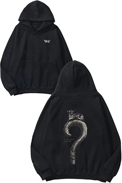 THEWERT سترة Feed My Sheep Koyun Design رقم مطبوع باللون الأسود بغطاء رأس