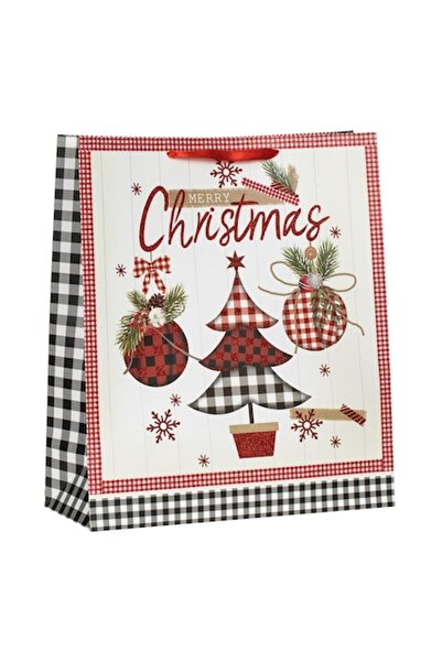 MYONNA IT & E- COMMERCE Pungă cadou de Crăciun XL, model brad și globuri, car...