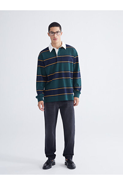 LC Waikiki Ανδρικό φούτερ με ριγέ γιακά πόλο