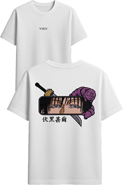 VSRN Tricou oversize alb cu imprimeu design Ochi din oglindă