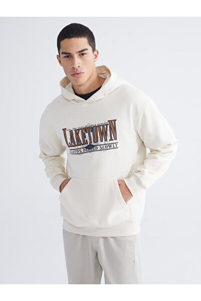 LC Waikiki με τύπωμα Ανδρικό χοντρό φούτερ με κουκούλα