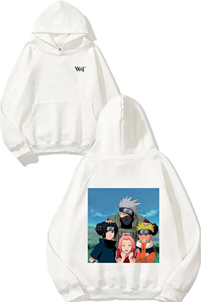 THEWERT سترة ناروتو كاكاشي ساكورا كوريناي ديزاين مطبوع بيضاء بغطاء رأس