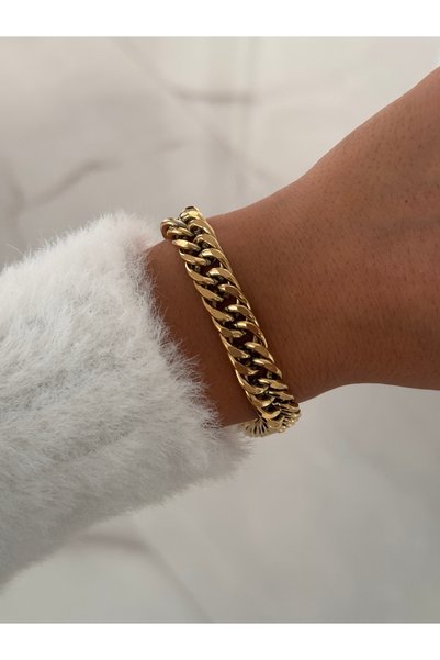 HERCY 316 L Stainless Steel Chain Bracelet |   Colorfast Thick Chain Bracelet |   Gold Chain Bracelet