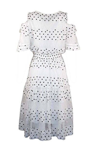 ONLY Rochie Girly Crem - M, Alb, 64% poliester, 36% bumbac