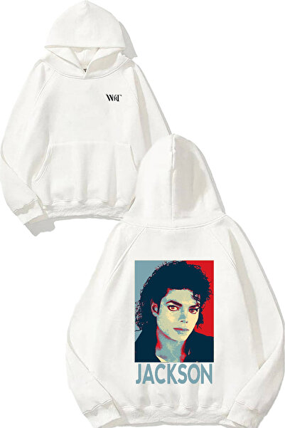 THEWERT Rucsac Jackson Design cu imprimeu Alb cu glugă Swea tricou