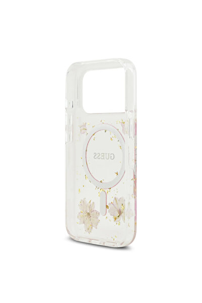 CG Mobile Guess Magsafe Reisn Case With Flowers & Glitter Pattern For iPhone 17 Pro Max -