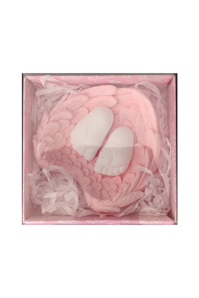 Mirific Party Marturie parfumata roz pentru botez, aripi de înger plus picioare