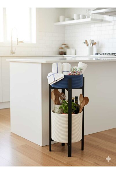 Güllü Ahşap Multi-Purpose Stand Basket