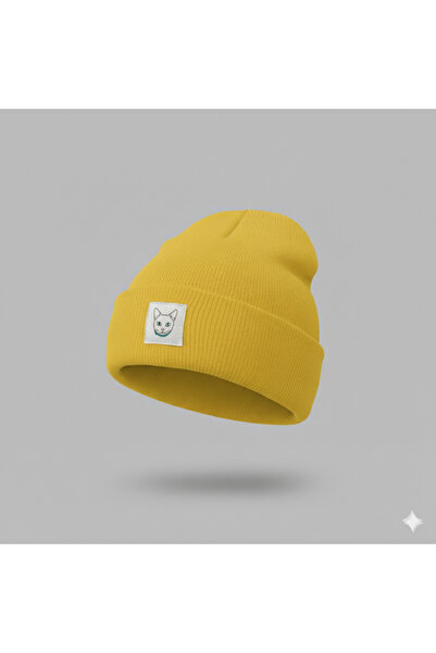 MEOW Winter Wool Cat Label Unisex Foldable Beanie