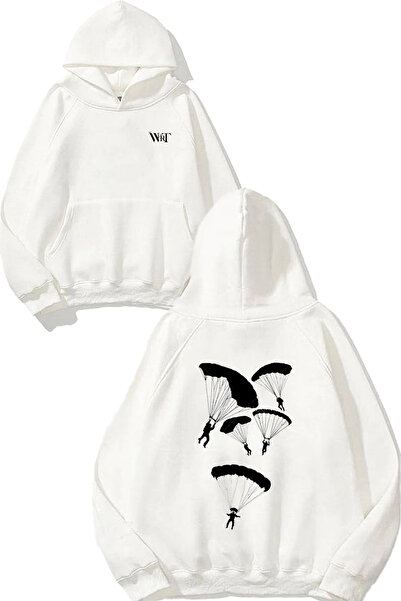 THEWERT Design de desen pentru parașutisti de panta Rucsac cu imprimeu Alb cu glugă Swea tricou
