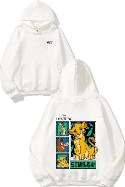 THEWERT Суитшърт с качулка и принт на гърба с дизайн на Симба от „Цар Лъв“