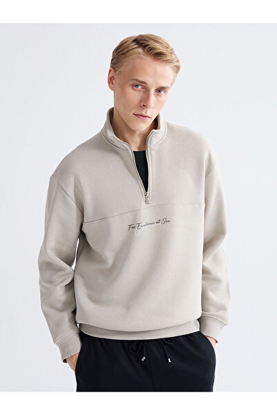 LC Waikiki ψηλός λαιμός με τύπωμα Ανδρικό χοντρό φούτερ