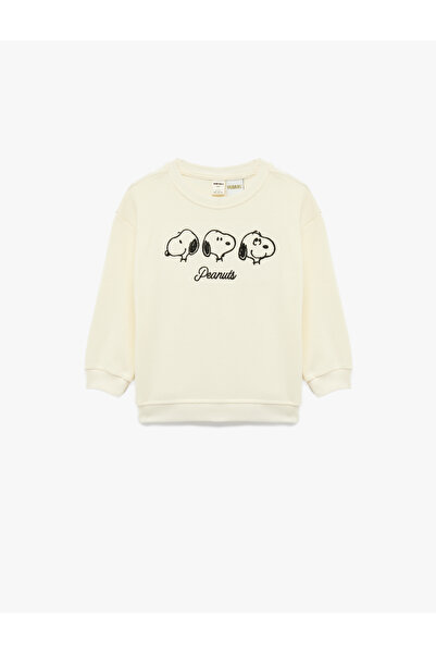 Koton Licensed Snoopy Printed Long Sleeve Cotton Sweatshirt