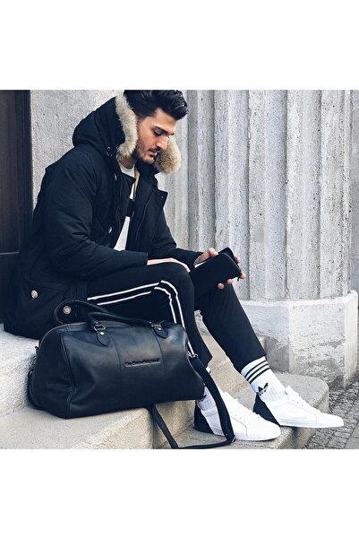 The Chesterfield Brand The Chesterfield Brand unisex travel bag, made of soft leather, Liam, Black